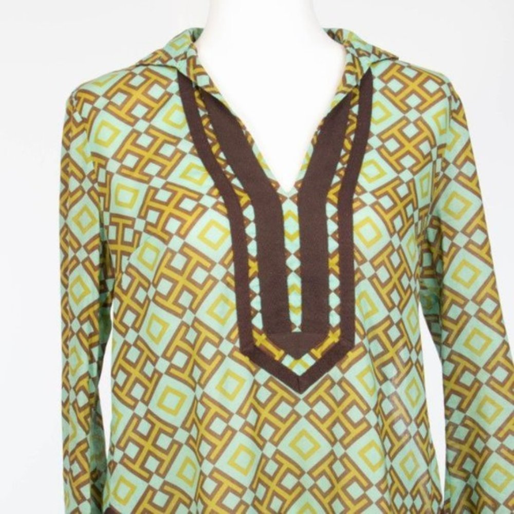 Tory Burch Tunic Green/Multi vintage small